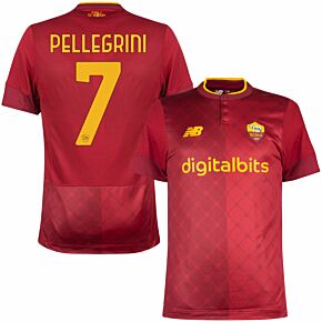 22-23 AS Roma Home Elite Shirt + Pellegrini 7 (Official Printing)