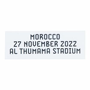 Official World Cup 2022 Matchday Transfer Belgium v Morocco 27 November 2022 (Belgium Home)
