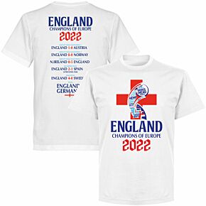 England 2022 Winners Cross Road to Victory T-shirt - White