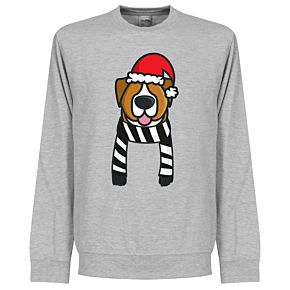 Christmas Dog Supporter KIDS Sweatshirt - (GreyWhite/Black)