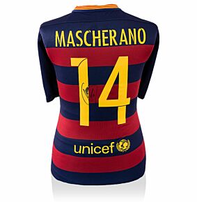 Javier Mascherano Signed 2015-2016 Barcelona Home Jersey (Back Signed)