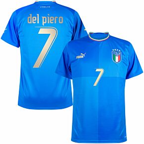 22-23 Italy Home Shirt + Del Piero 7 (2006 Retro Printing)