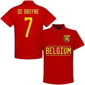 Belgium De Bruyne 7 Team Polo Shirt - Red