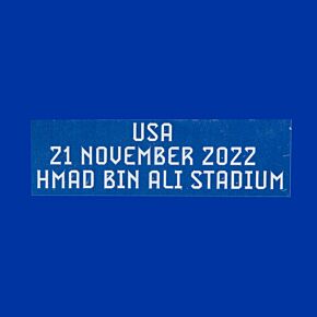 Official World Cup 2022 Matchday Transfer USA v Wales 21 November 2022 (Wales Home)
