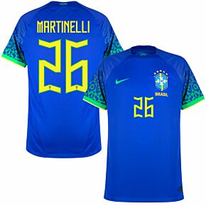 22-23 Brazil Away Shirt + Martinelli 26 (Official Printing)