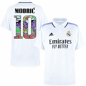 22-23 Real Madrid Home Shirt + Modrić 10 (Common Goal Printing)