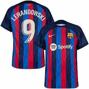 22-23 Barcelona Dri-Fit ADV Match Home Shirt + Lewandowski 9 (La Liga Printing)
