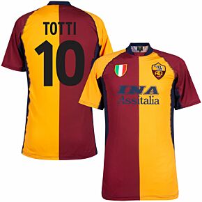 01-02 AS Roma Home Retro Shirt + Totti 10 (Fan Style)