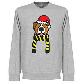 Christmas Dog Supporter KIDS Sweatshirt - (Grey/Black/Yellow)