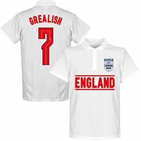 England Grealish 7 Team Polo Shirt - White