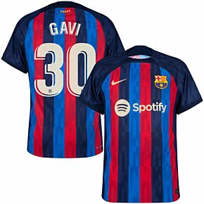 22-23 Barcelona Dri-Fit ADV Match Home Shirt + Gavi 30 (La Liga Printing)