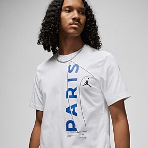 22-23 PSG x Jordan Wordmark T-Shirt - White/Royal/Black