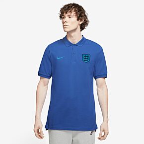 22-23 England NSW Crest Pique Polo Shirt - Game Royal/Blue Fury