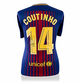 Philippe Coutinho Signed Barcelona 17-18 Home Shirt (Back Signed)