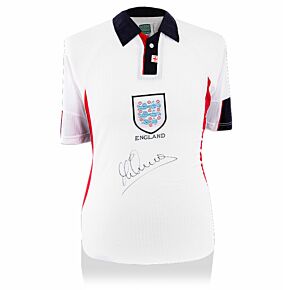 Michael Owen Signed England 1998 Home Retro Shirt (Front Signed)