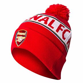 Arsenal Text Cuff Beanie Hat - Red/White