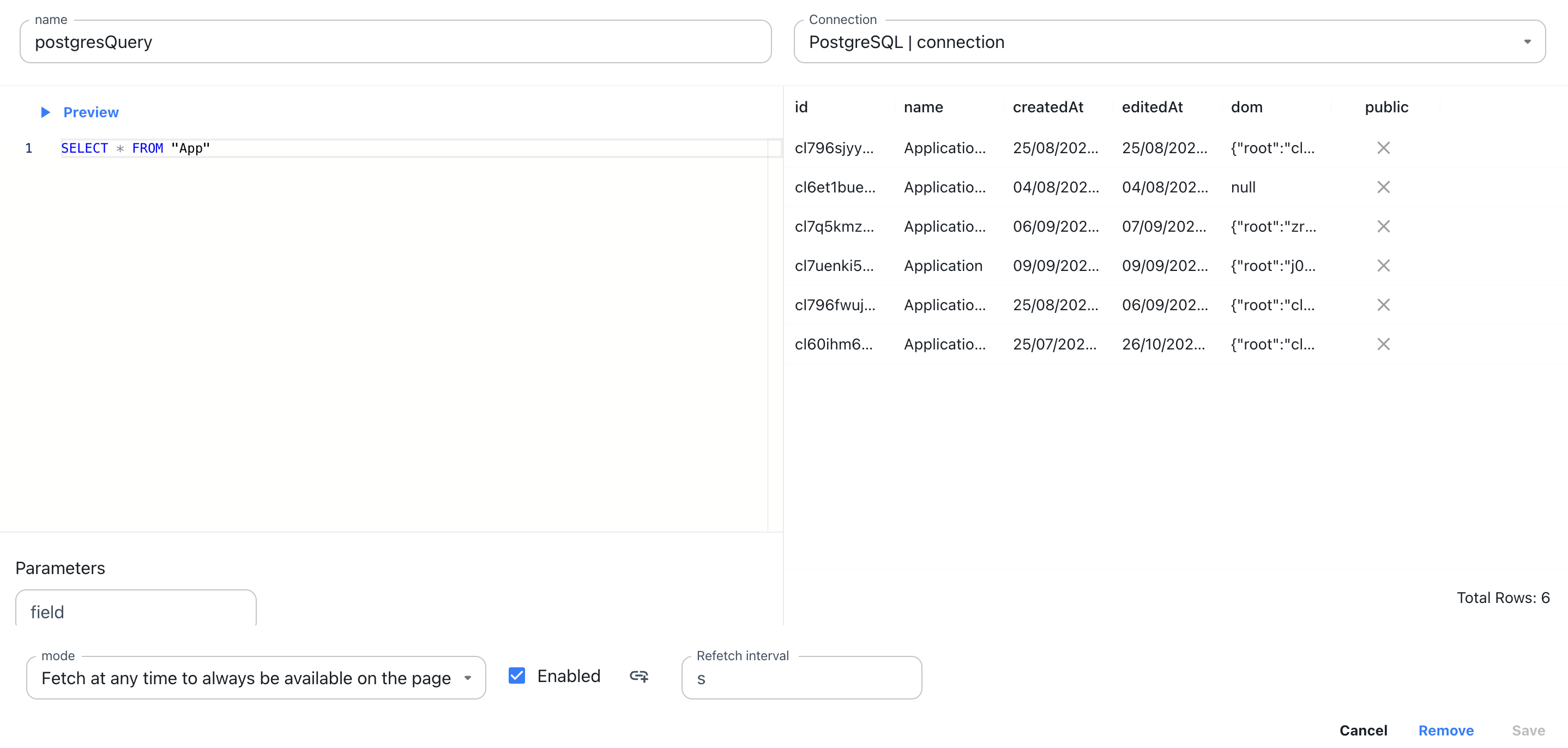 Postgres configuration